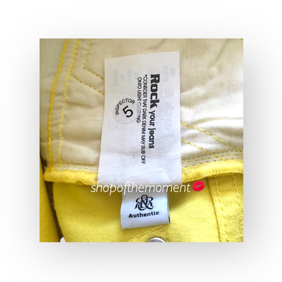 new Rock & Republic ☀︎︎ Swarovski® Crystal Kiedis Stretch Jeans ☀︎ Neon Yellow - Picture 11 of 16